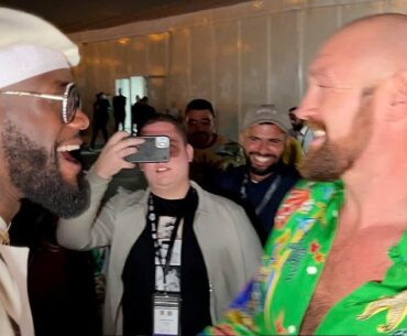 TYSON FURY ROLLS UP ON SURPRISED DEONTAY WILDER! IS 4TH FIGHT COMING?