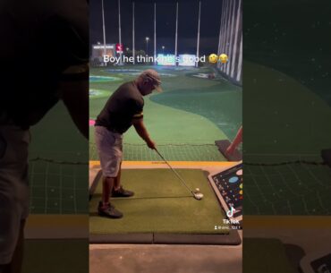 Top golf,my dad thinks he’s good @Topgolf