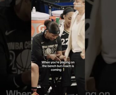 A'ja Wilson and Sydney Colson try to keep it down while turnin' UP on the bench 🤣