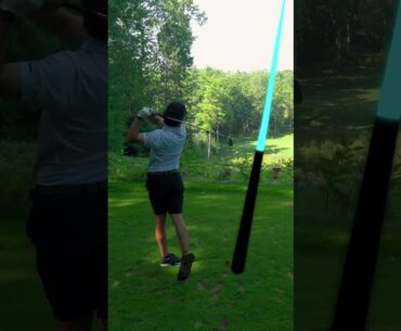 Hole in one scare on epic par 3! #golf #golfer #golfswing #shorts
