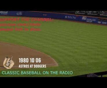 1980 10 06 Astros at Dodgers NL West Tie-Breaker Vintage 80s Baseball Radio Broadcast