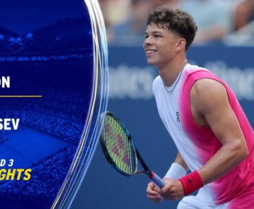 Ben Shelton vs. Aslan Karatsev Highlights | 2023 US Open Round 3