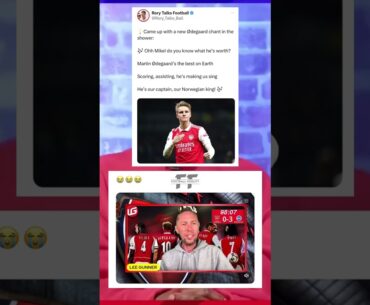 Lee Gunner reacts to new Odegaard chant 🤣 #arsenal #odegaard #leegunner