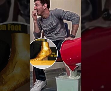 Lionel Messi’s left foot immortalized in pure gold $5M statue 😳 #shorts #messi #football
