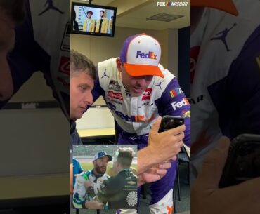 Denny Hamlin reacts to the Ross Chastain and Noah Gragson fight 👊 #shorts #DennyHamlin