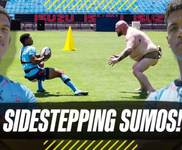 Springboks vs Sumos in the ULTIMATE Sidestepping Challenge!