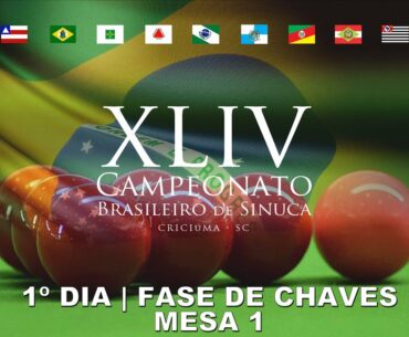XLIV CAMPEONATO BRASILEIRO DE SNOOKER SIX RED 2023 | 1º DIA | FASE DE CHAVES | MESA 1