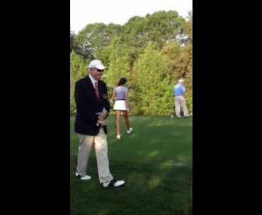 Holly Sonders SHORT SKIRT SO HOTT! at Quail Hollow!