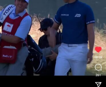 Min Woo Lee's caddy repping.