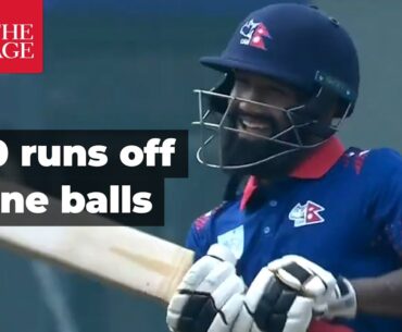 50 runs in nine balls: Dipendra Singh Airee's record T20 half century