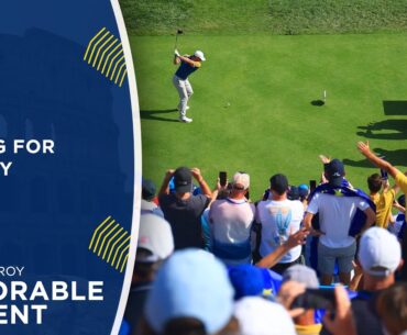Fans Sing Rory McIlroy is "In Your Head" on First Tee | 2023 Ryder Cup