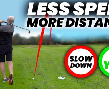 Swing slower to hit the golf ball Longer!