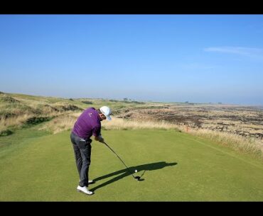 Graeme McDowell drives the green on the 6th at Kingsbarns during the 2015 #dunhilllinks