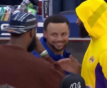 LeBron, Steph Curry, & Anthony Davis Laughing After Lakers-Warriors Preseason Game