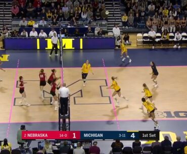 Nebraska Sweeps Michigan in Ann Arbor to advance to 15-0 | Nebraska Volleyball Highlights