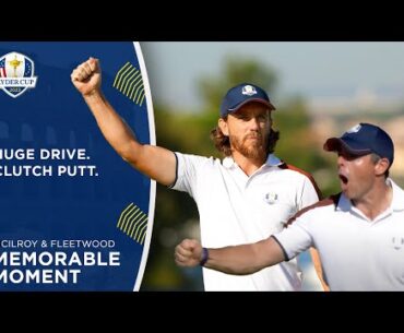 McIlroy Drives Green on Par 4 & Fleetwood Putts for Eagle | 2023 Ryder Cup