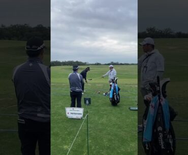 Hideki Matsuyama on the range with Trackman 🟧 #golf #golfing #shorts