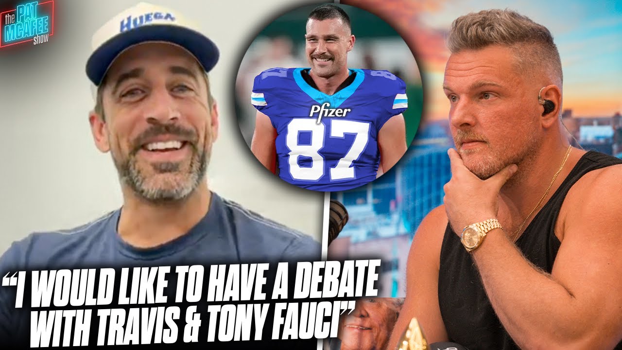 Aaron Rodgers Responds To New “Mr. Pfizer” Travis Kelce Jersey, “Mr. Johnson & Johnson” | Pat McAfee Aaron Rodgers Responds To New "Mr. Pfizer" Travis Kelce Jersey, "Mr. Johnson & Johnson" | Pat McAfee