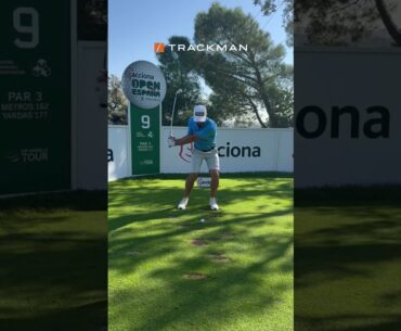 Par 3 challenge at the Acciona Open de España with Trackman ⛳ 🟧 #shorts