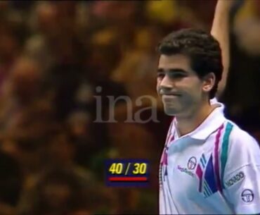 ATP 1991 Tour World Championships John Newcombe Group Pete Sampras USA vs Michael Stich GERMANY