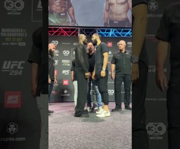 Chimaev and Usman's face off got tense #shorts