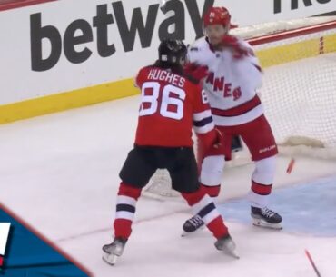 Tempers Flare As Hughes And Aho Get Heated And Drop Gloves In Game 3