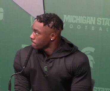 Michigan State LB Aaron Brule & RB Nathan Carter | Post-Michigan