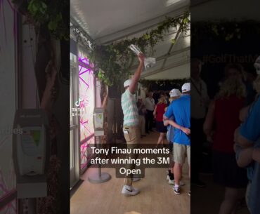 Tony Finau Moments after winning 2022 3M Open
