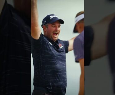 Incredible skimming golf shot from 220 yards by Ryan Fox #golf