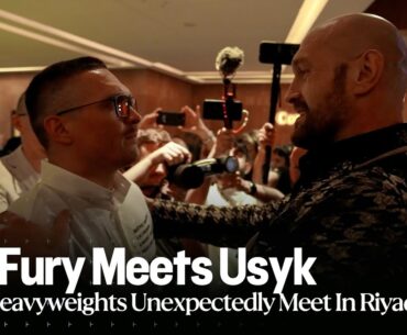 Tyson Fury MEETS Oleksandr Usyk 👀 Unexpected FACE-OFF in Riyadh 😮‍💨 #FuryUsyk