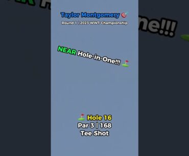 Taylor Montgomery 🤑 Near Ace ☝️  2023 WWT Championship | Round 1 | Hole 16 #golf #golfhighlights