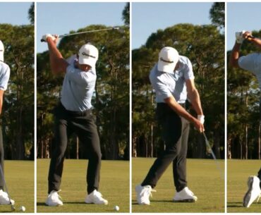 Collin Morikawa Iron Swing Super Slowmotion - Massive Hip turn!