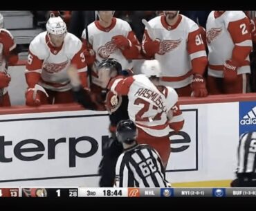 Brady Tkachuk and Michael Rasmussen fight