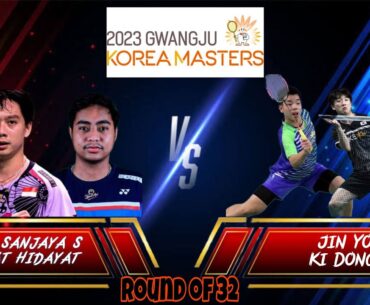 Kevin Sanjaya/Rahmat Hidayat vs Jin Yong/Ki Dong Ju | Badminton Gwangju Korea Masters 2023 R32