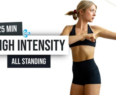25 MIN KILLER HIIT - All Standing Workout - No Equipment, Home Workout, Time to Sweat and GROW!