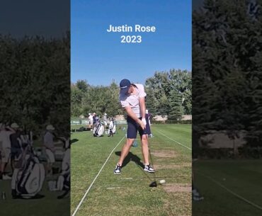 justin Rose slow motion golf swing with driver face on