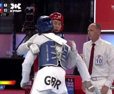219 Quarter final M +80kg GBR CUNNINGHAM C  KOR KANG S
