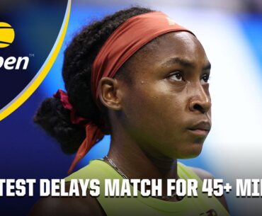 Coco Gauff-Karolina Muchova match delayed due to protesters | 2023 US Open