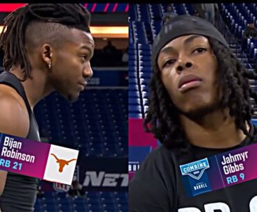 Bijan Robinson & Jahmyr Gibbs WENT AT IT! Showing who’s the Best RB @ 2023 NFL Combine 😳🔥