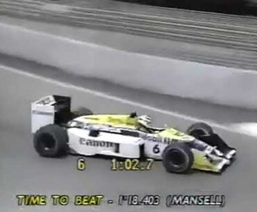 F1 – Nelson Piquet (Williams Honda V6 turbo) lap in qualifying – Australia 1986