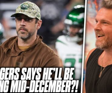 Aaron Rodgers Says He'll Be Back Mid December, Wasn't Throwing Before Jets vs Raiders Game | Pat McA