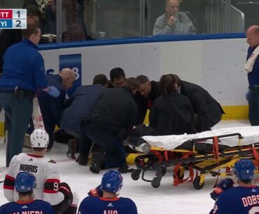 Erik Brannstrom Stretchered Off Ice After Taking Hit From Cal Clutterbuck