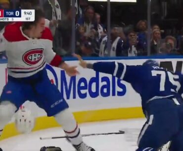 Arber Xhekaj fights Ryan Reaves