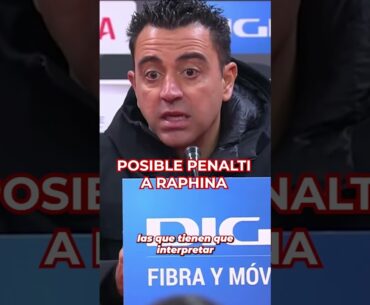 XAVI SE QUEJA por el PENALTI NO PITADO A #raphinha a en el RAYO VALLECANO 1 BARCELONA 1