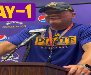 ECU Pirate Football Coach Houston After First Fall Practice of 2023