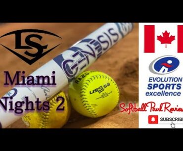Hitting and Review | Louisville Slugger | Miami Nights 2 | Softball Bat| Evolution Sports