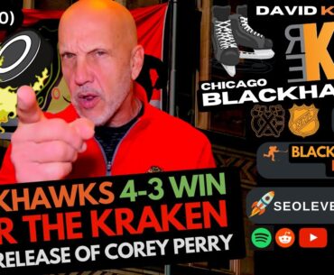 REKAP: 🏒 Chicago Blackhawks 4-3 win over Seattle Kraken after release of Corey Perry