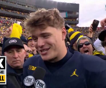 J.J. McCarthy, Blake Corum and Sherrone Moore react to Michigan's 30-24 victory over Ohio State