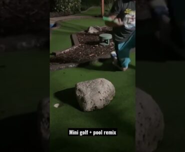 Mini Golf + Pool Combined Strategies for Stuck Ball. Trick shot! #shorts #minigolf #puttputt