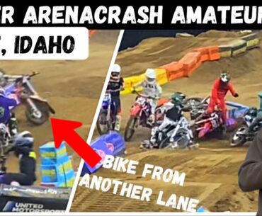 Taken Out by Bike from Another Lane!! Kicker Amateur ArenaCrash at its Finest from Boise Round 1